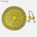 Yellow Krishna Dress – 12 Inch Diameter | Handcrafted Laddu Gopal Poshak for Festivals and Puja (with Stone Work & Mala)