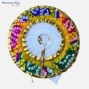 Colorful Laddu Gopal Dress – 6 Inch Diameter | Handcrafted Krishna Poshak for Janmashtami, Puja & Daily Darshan (Multicolor with Golden Lace)