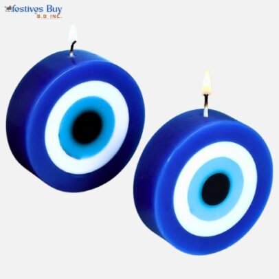 Blue Evil Eye Candle – Handmade Soy Wax Decorative Candle for Home, Desk & Gifting