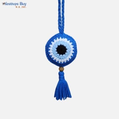 Handmade Crochet Evil Eye Amigurumi – Nazar Wall Hanging & Car Charm for Protection & Decor