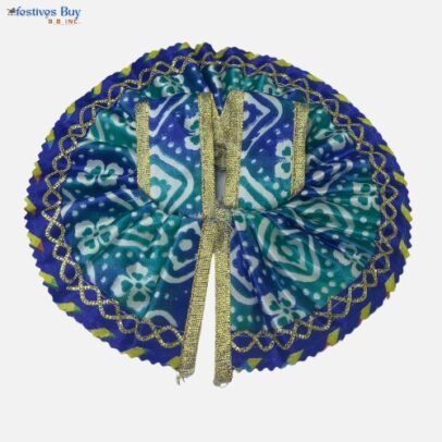 Royal Blue Krishna Dress – 8 Inch Diameter | Handcrafted Laddu Gopal Poshak for Festivals and Puja