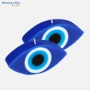 Eye-Shaped Blue Evil Eye Candles – Handmade Soy Wax Decorative Nazar Candles for Home & Office Protection Decor – Set of 2