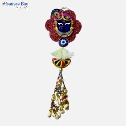Laddu Gopal Evil Eye Wall Hanging – Beaded Nazar Protection Decor for Home & Office – 13 Inch