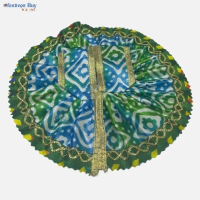Mehndi Green Krishna Dress – 8 Inch Diameter | Handcrafted Laddu Gopal Poshak for Festivals and Puja