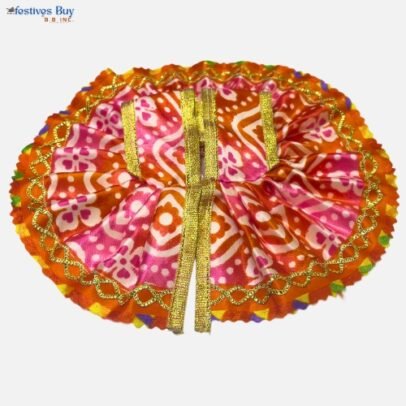Red Krishna Dress – 8 Inch Diameter | Handcrafted Laddu Gopal Poshak for Festivals and Puja
