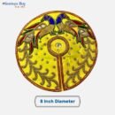 Golden Yellow Peacock Dress Set for Laddu Gopal – 8 Inch Diameter| Krishna Poshak with Mukut & Mala