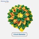 Green & Yellow Petal-Style Laddu Gopal Dress – 8 Inch Diameter | Festive Poshak Set with Pagdi & Beaded Mala