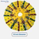Yellow Multicolor Embellished Laddu Gopal Dress – 10 Inch Diameter | Traditional Poshak with Pagdi & Accessories