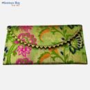 Brocade Floral Shagun Envelope Set – Red, Pink, Green & Gold | Traditional Wedding & Festive Money Envelopes (Set of 4)