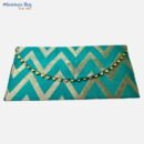 Modern Foil Zig-Zag Shagun Envelope Set – Red, Blue, Cream & Green | Contemporary Festival & Wedding Gifting Covers (Set of 4)