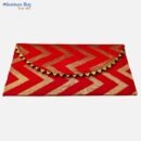 Modern Foil Zig-Zag Shagun Envelope Set – Red, Blue, Cream & Green | Contemporary Festival & Wedding Gifting Covers (Set of 4)